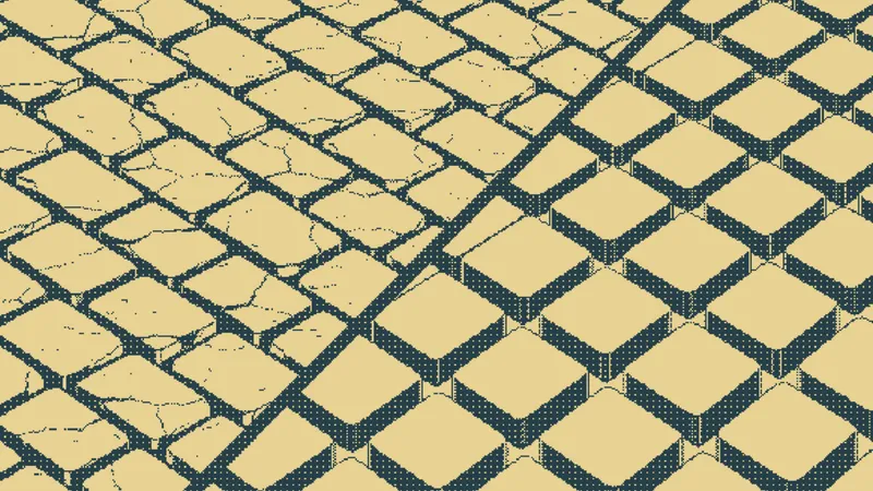 Diamond paving tiles, cracked on one side and unbroken on the other