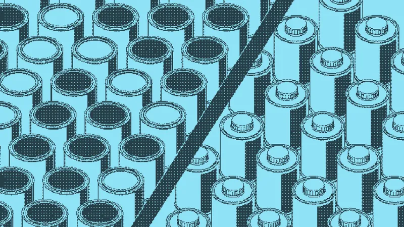 Loose rods tumbling apart above a dense upright mass of packed rods
